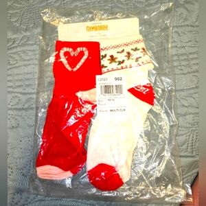 Gymboree Girl's sz 10-12 2pk Holiday Socks NEW